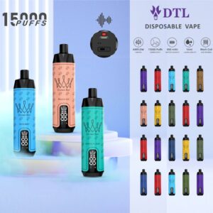 Appareil de Cigarette électronique jetable vape Pods15000 Puffs DL/DTL E-Shisha/Hookah son de l'eau avec écran, contrôle du flux d'air et rechargeable AL FAKHAR Crown Bar